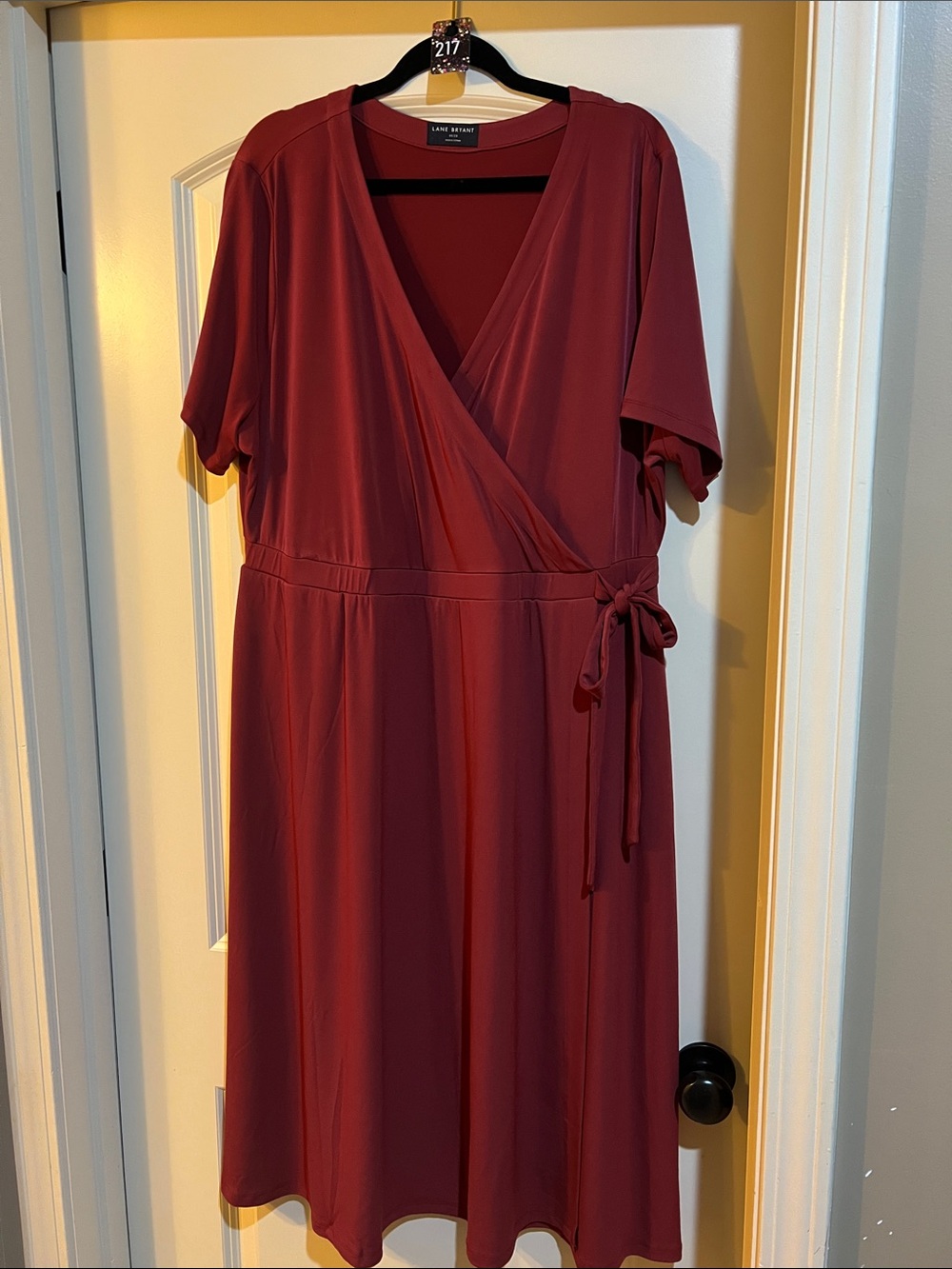Lane Bryant Wine Wrap Midi Dress H217